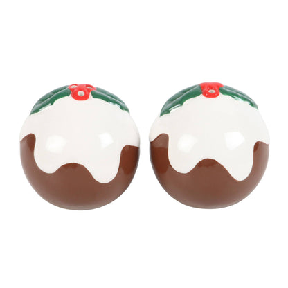 Salt and pepper shakers for Christmas pudding