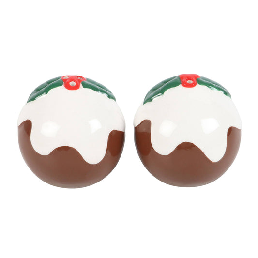 Salt and pepper shakers for Christmas pudding
