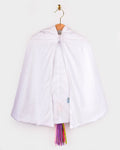 Cape licorne blanche arc-en-ciel 3-8 ans (taille 98-128)
