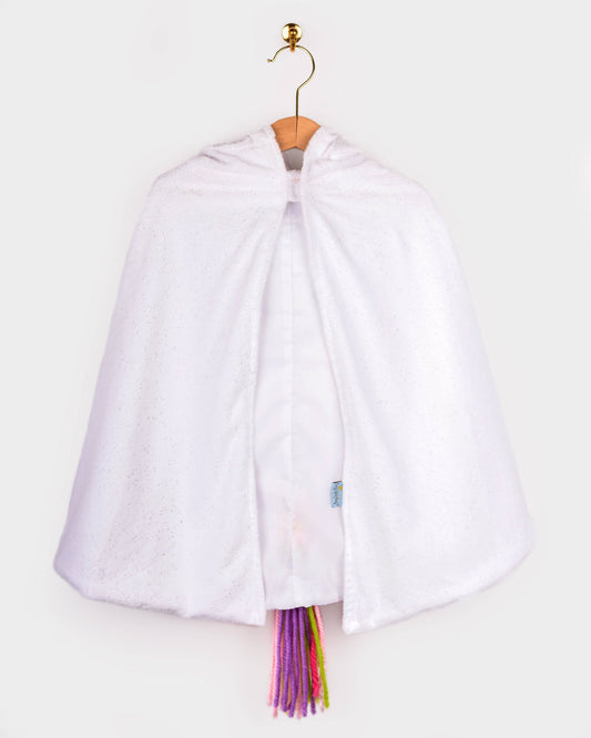 Cape licorne blanche arc-en-ciel 3-8 ans (taille 98-128)