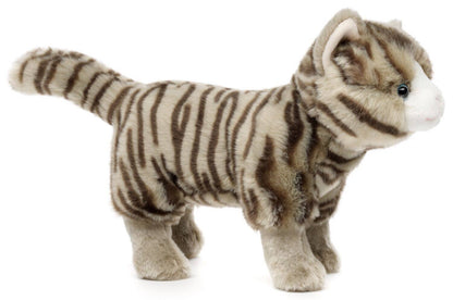 Peluche chat avec son debout tigre-tigré Uni Toys
