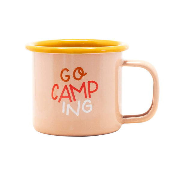 Kleine emaille mok "Go Camping"