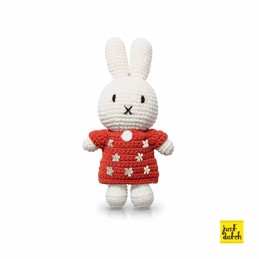 Peluche Miffy - Robe à Fleurs Rouge