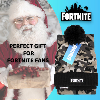 Ensemble bonnet et écharpe – Fortnite Set- Camo gris