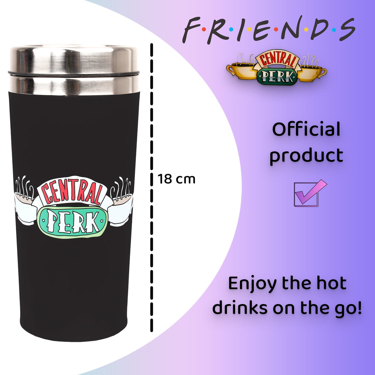 Mug isotherme Friends – noir – 450 ml