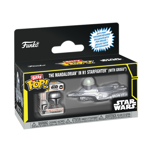 Bitty Pop! Rides The Mandalorian in N1 Starfighter (with Grogu) - vue 1