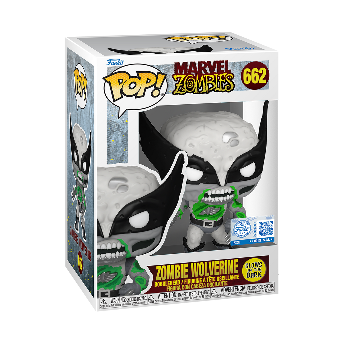 Pop! Zombie Wolverine (Noir & Blanc) (Glow)