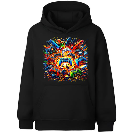 Fringoo gamer Sweat à capuche garçon Cotton Rich Soft Hooded Sweatshirt- Pads Explode noir