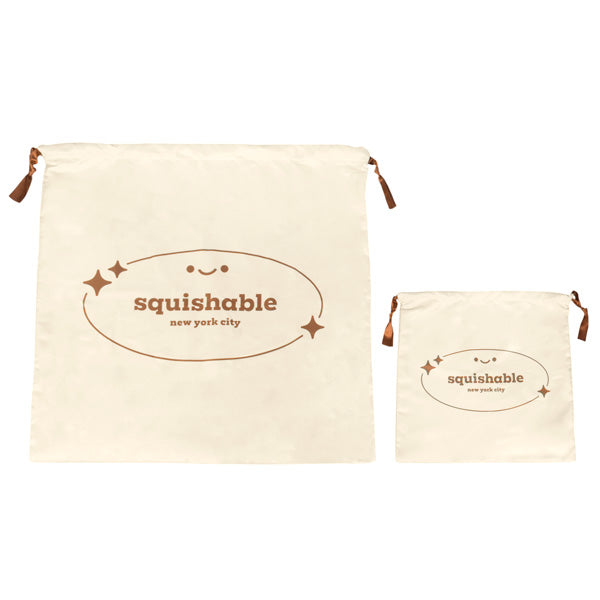 Housse de Rangement Squishable à Cordon – Beige, Grand Format