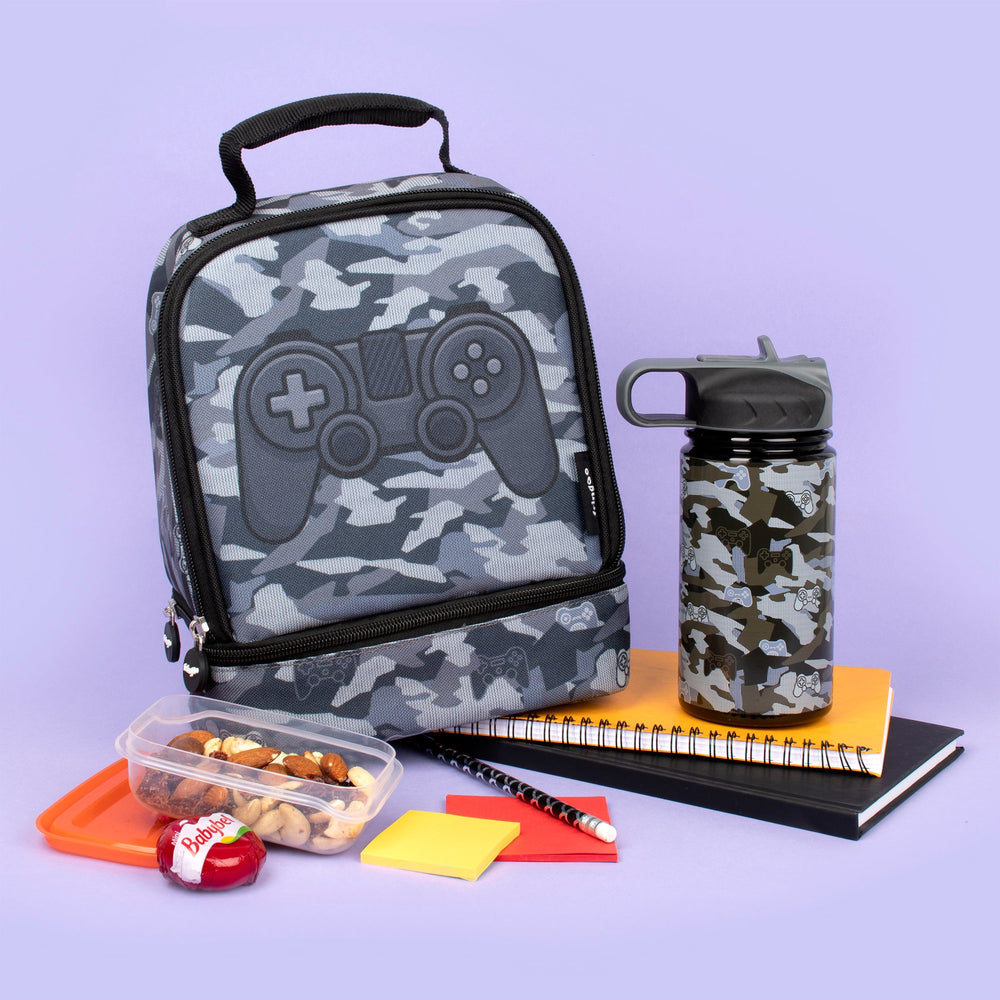 Gourde en acier inoxydable avec paille – 350ml – Game Pad Camo