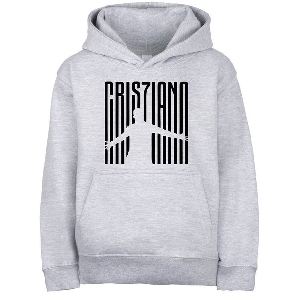 Sweat à capuche football – Fringoo gaming gris for Boys Cotton Rich Soft Hooded – Cristiano gris