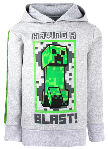 Minecraft Green Creeper Hoodie - Gray