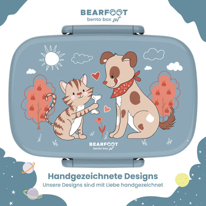 Kids' Bento Box, Lightweight & Leakproof - Dog Cat