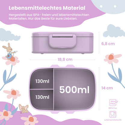 Brotdose Kinder Fächern,leicht & auslaufsicher- Meerjungfrau