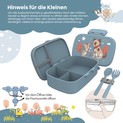 Kids' Bento Box, Lightweight & Leakproof - Dog Cat