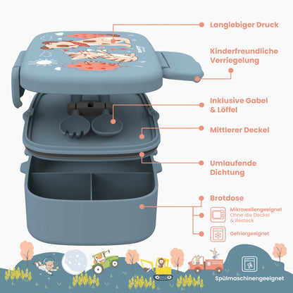 Kids' Bento Box, Lightweight & Leakproof - Dog Cat