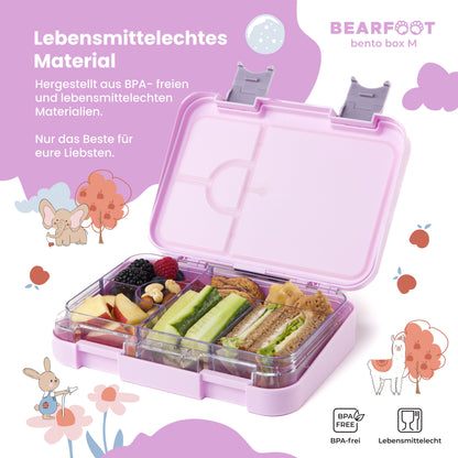 Kids' Lunch Box with Compartments, Bento Box - Unicorn Purple
