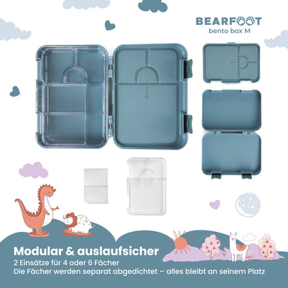 Brotdose Kinder mit Fächern, Lunchbox, Bento box - Bär