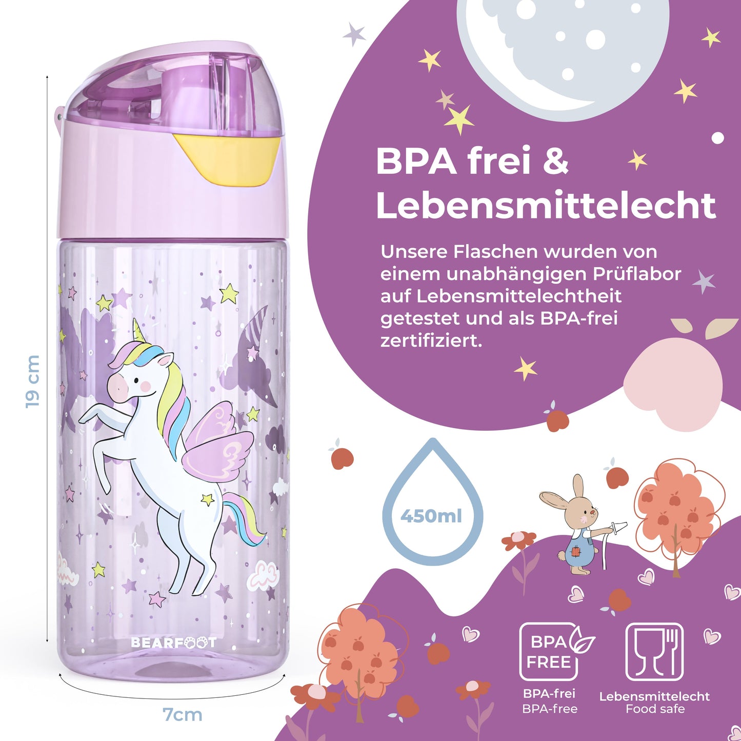 Einhorn Bundle - Bento Box M & Trinkflasche 450ml & Isolierflasche 400ml
