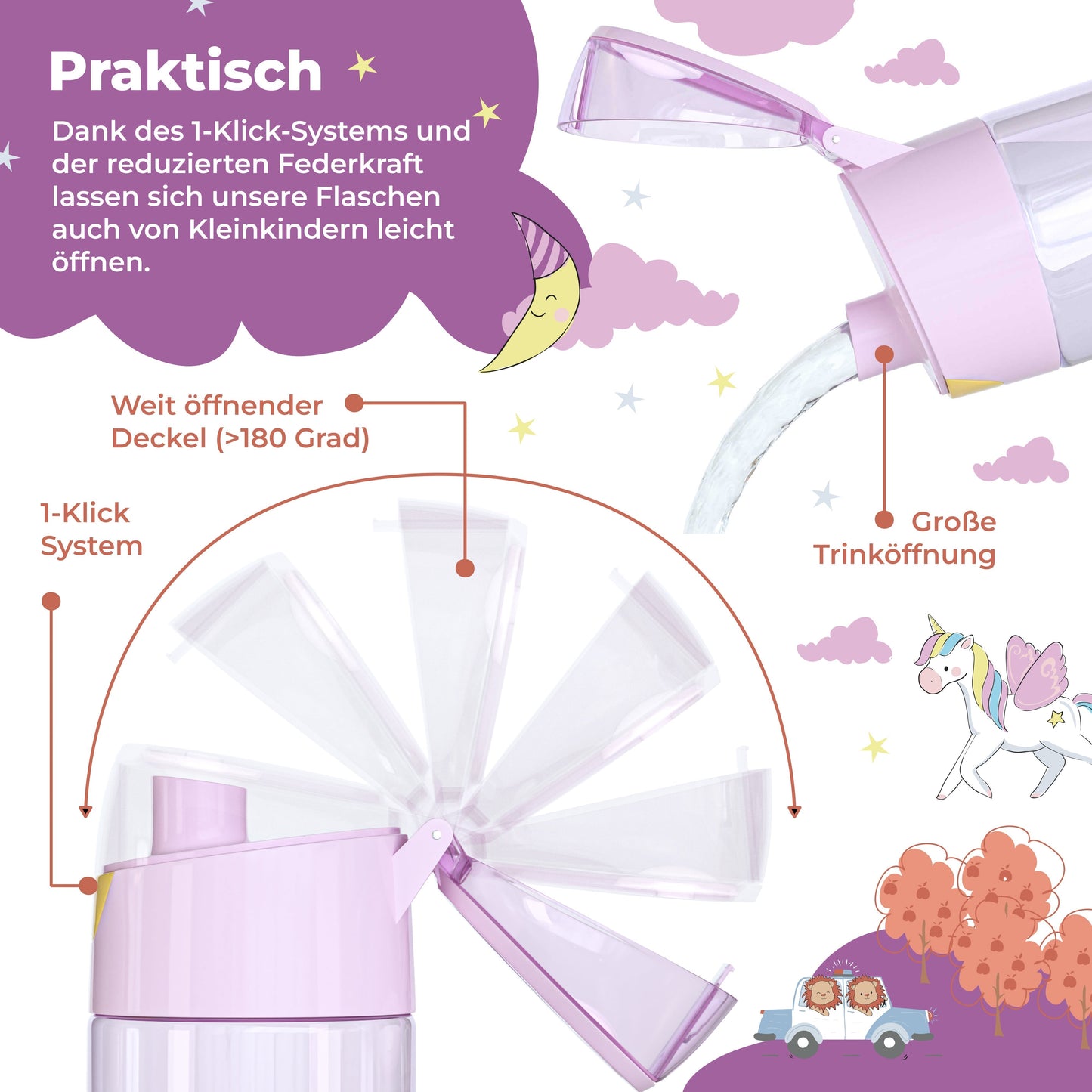 Einhorn Bundle - Bento Box M & Trinkflasche 450ml & Isolierflasche 400ml