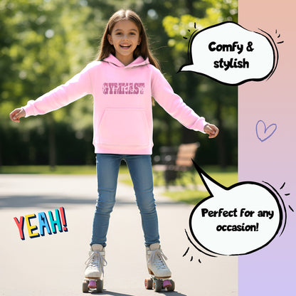 Fringoo Gymnastic Sweat à capuche for enfant Cotton Rich Soft Hooded Sweatshirt- Gymnast rose
