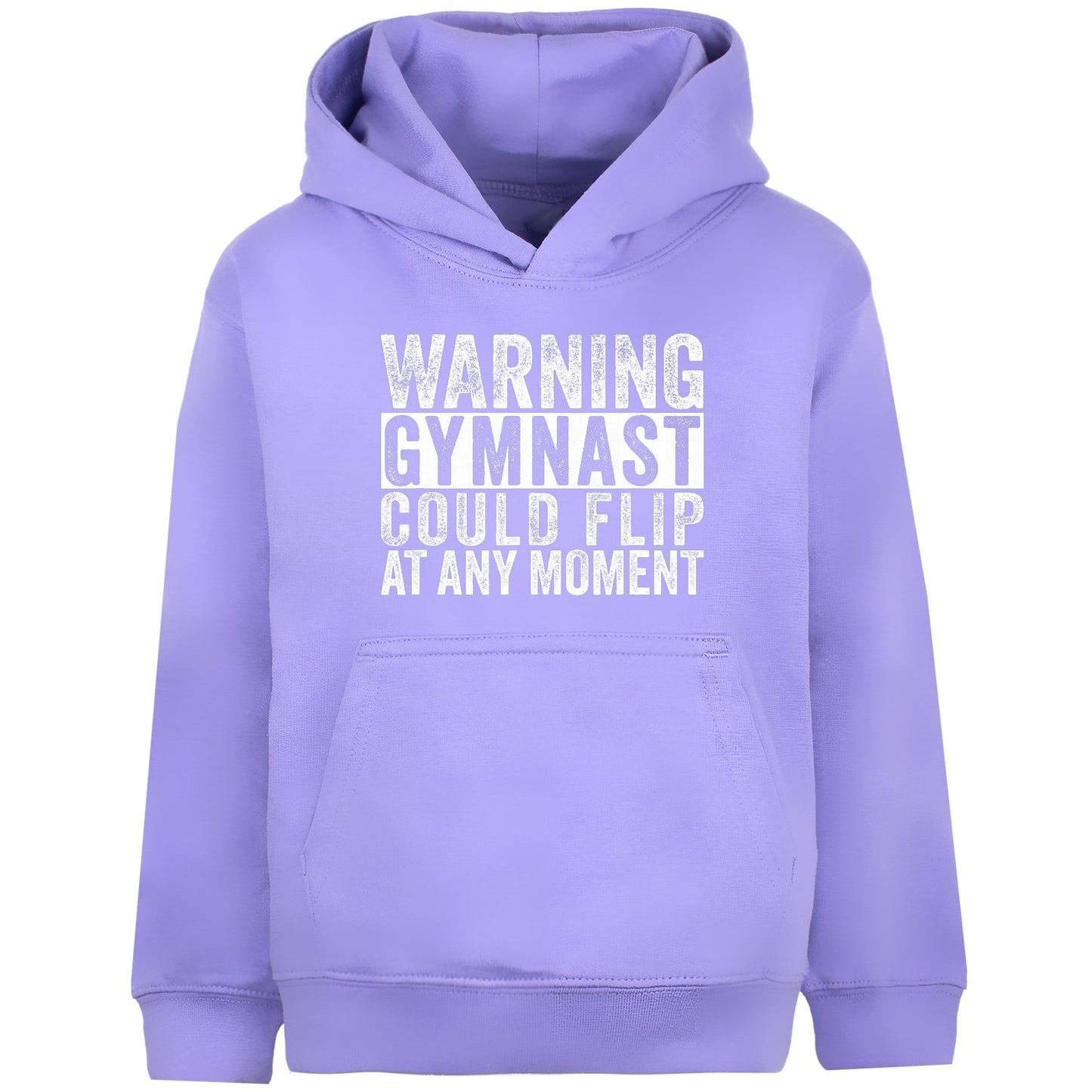 Fringoo Gymnastic Sweat à capuche for enfant Cotton Rich Soft Hooded Sweatshirt- Gymnast Warning violet