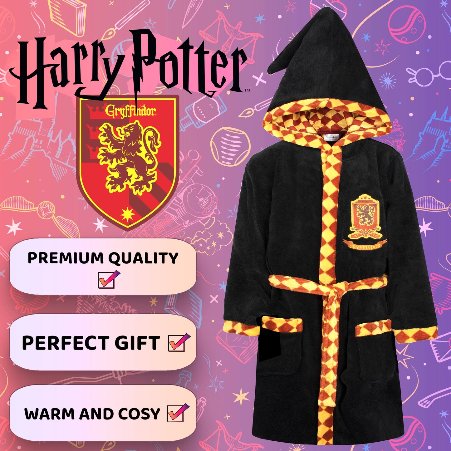 Personalized Harry Potter Robe - Black