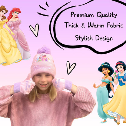 Disney Princesses Winter Hat & Gloves Set fille