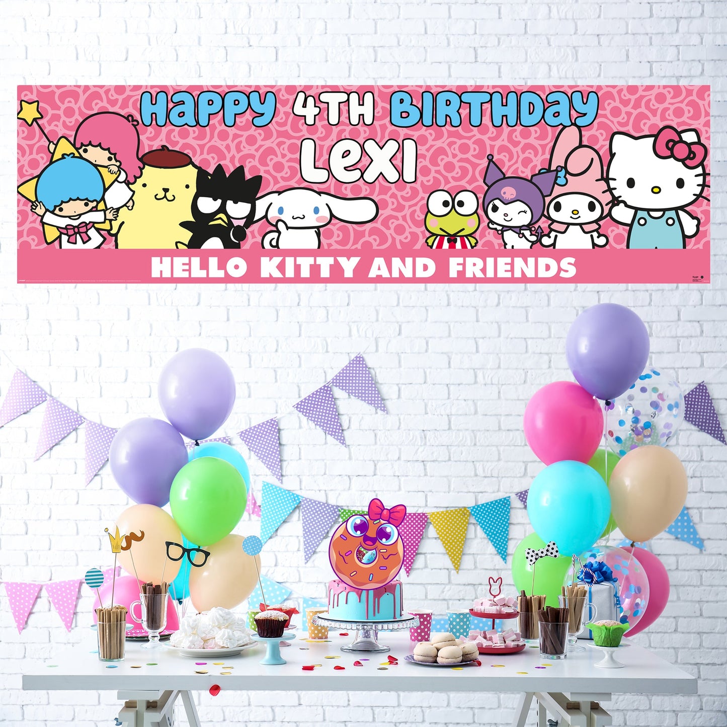 Hello Kitty Personalized Birthday Banner