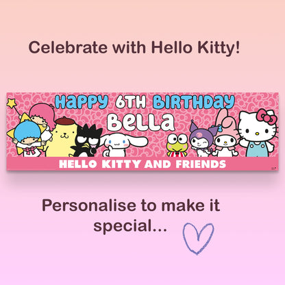 Hello Kitty Personalized Birthday Banner