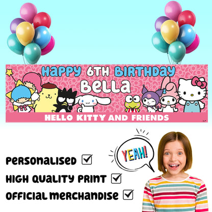 Hello Kitty Personalized Birthday Banner
