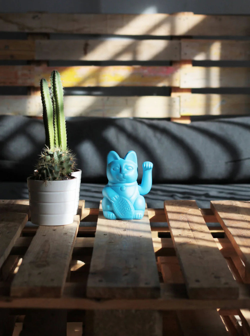 Chat Chanceux Bleu Ciel Smurf