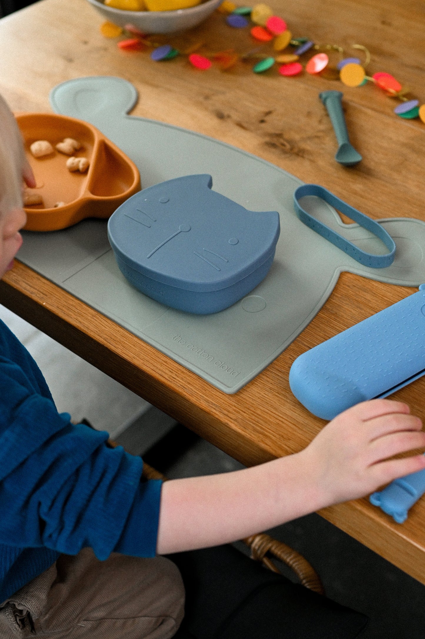 Brotdose aus Silikon Pippa Smokey Blue