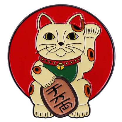 Lucky Cat Pin Rising Sun