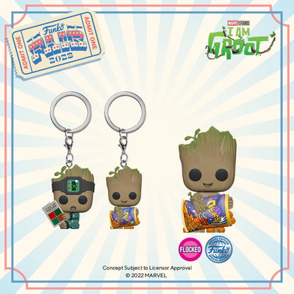 Pop! Keychain Groot en Pyjama avec un Livre