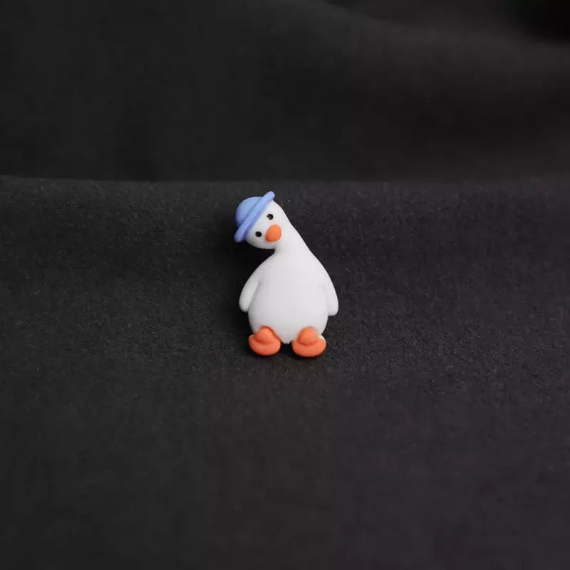 White Duck Blue Hat Pin