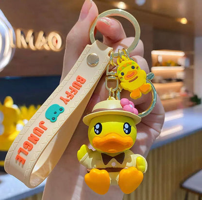 Adventurous yellow duck keychain