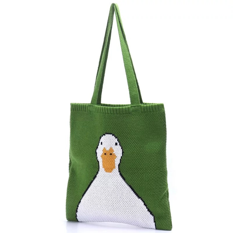 Knitted Duck Tote Bag