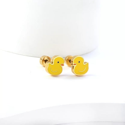 Boucles d'Oreilles Canard Jaune