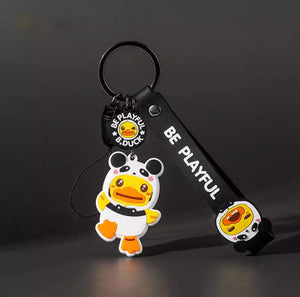 Sleutelhanger met eend en panda