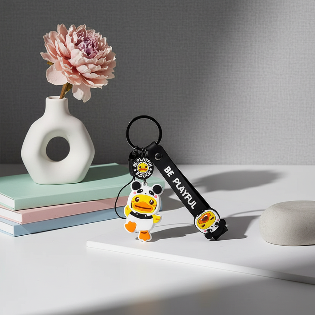 Panda duck keychain