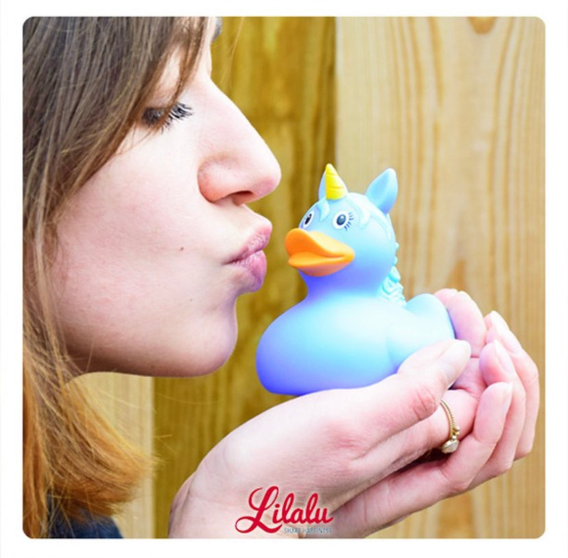 Blue unicorn duck