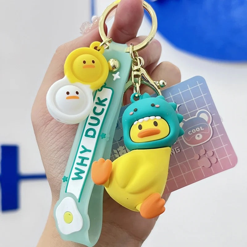 Intrigued Duck Keyring