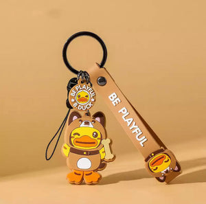 Sleutelhanger met eend en hond