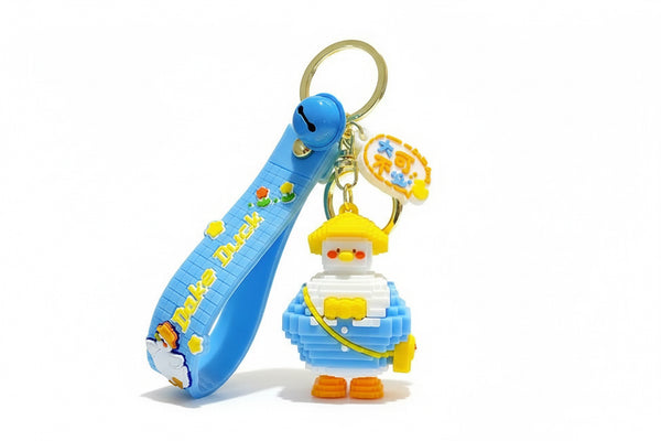 Pixel White Duck Keychain