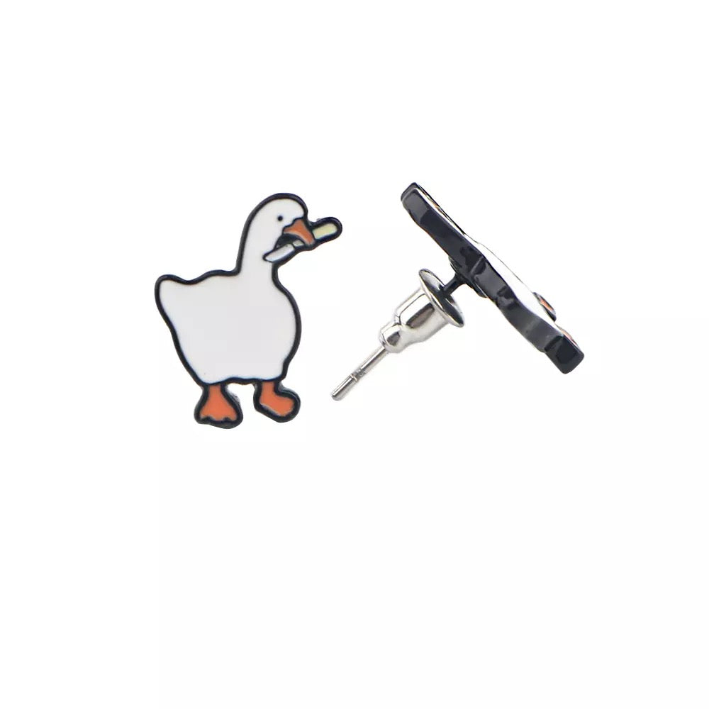 Oorbellen in de vorm van een eendenmes