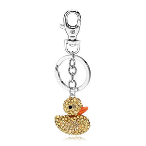 Sleutelhanger met strass eendje