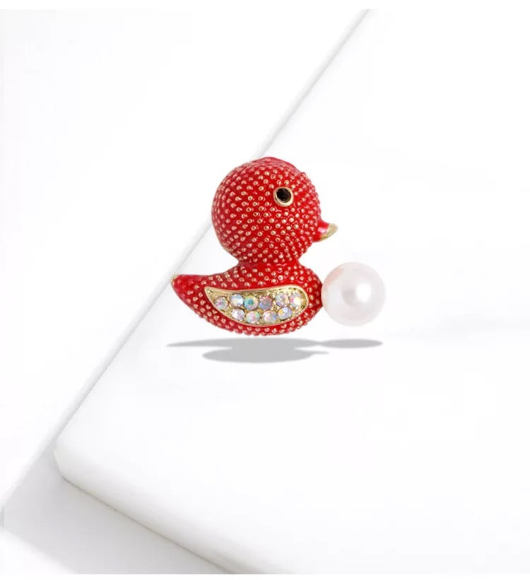 Broche Canard Rouge