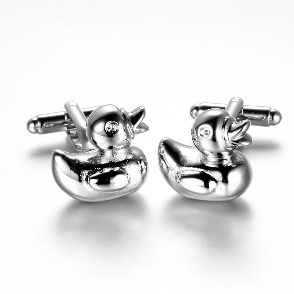 Silver Bath Duck Cufflinks