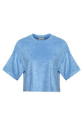 T-shirt court en éponge bleu-gris